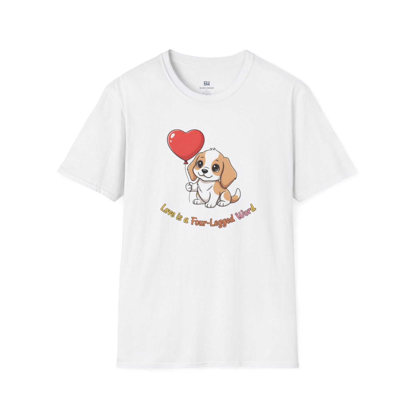 "Love is a Four-Legged Word" Cute Pup Tee