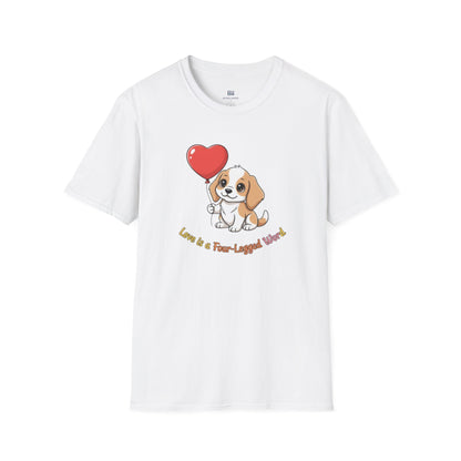 "Love is a Four-Legged Word" Cute Pup Tee