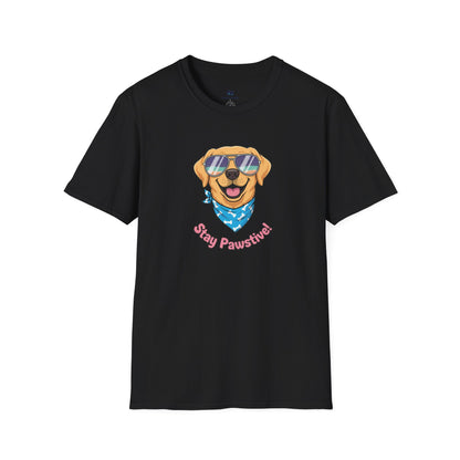 Cool Dog "Stay Pawsitive" Graphic T-Shirt