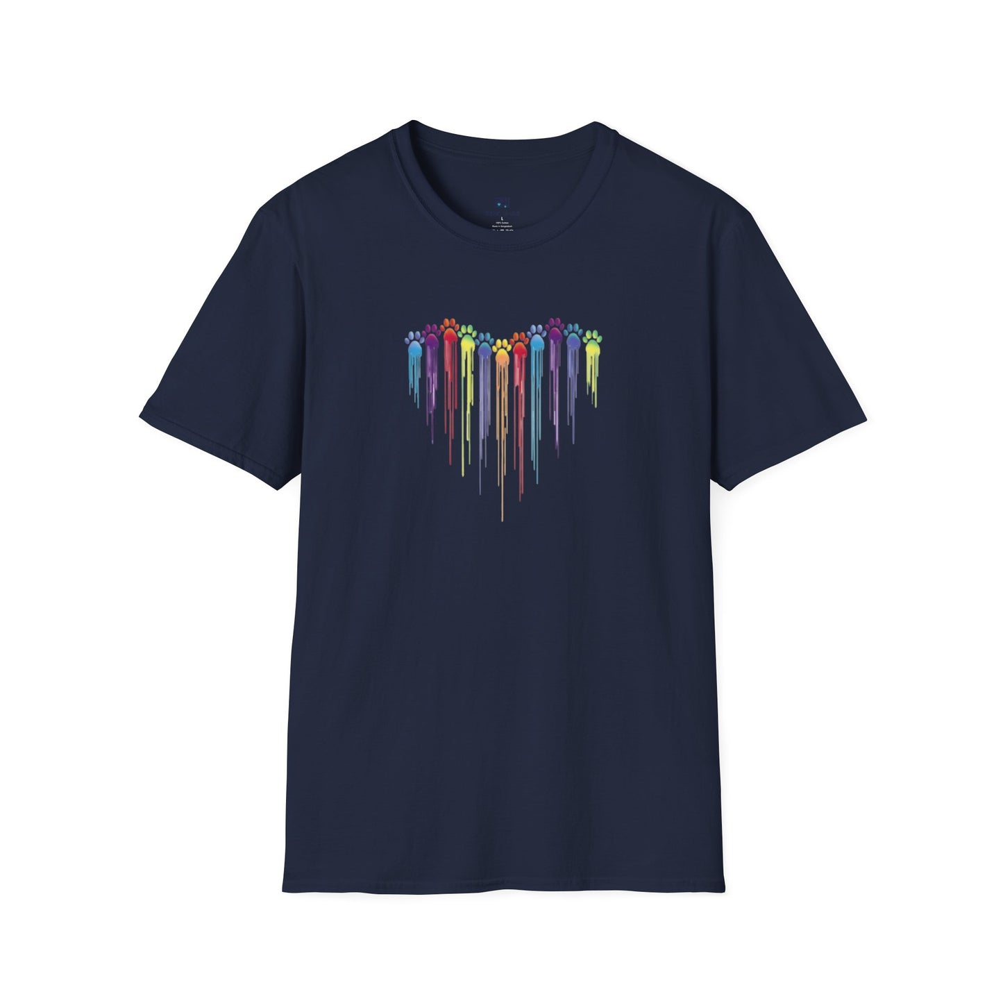 Rainbow "Paws of Love" Dripping Art Tee