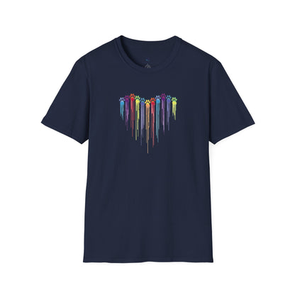 Rainbow "Paws of Love" Dripping Art Tee
