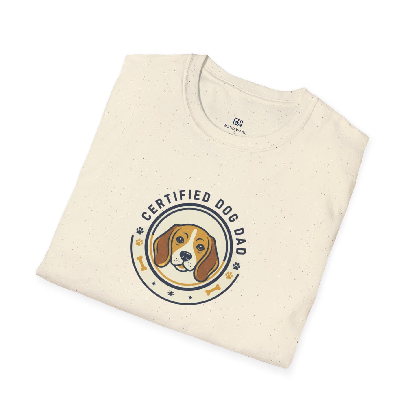 "Certified Dog Dad" Retro-Style Badge T-Shirt