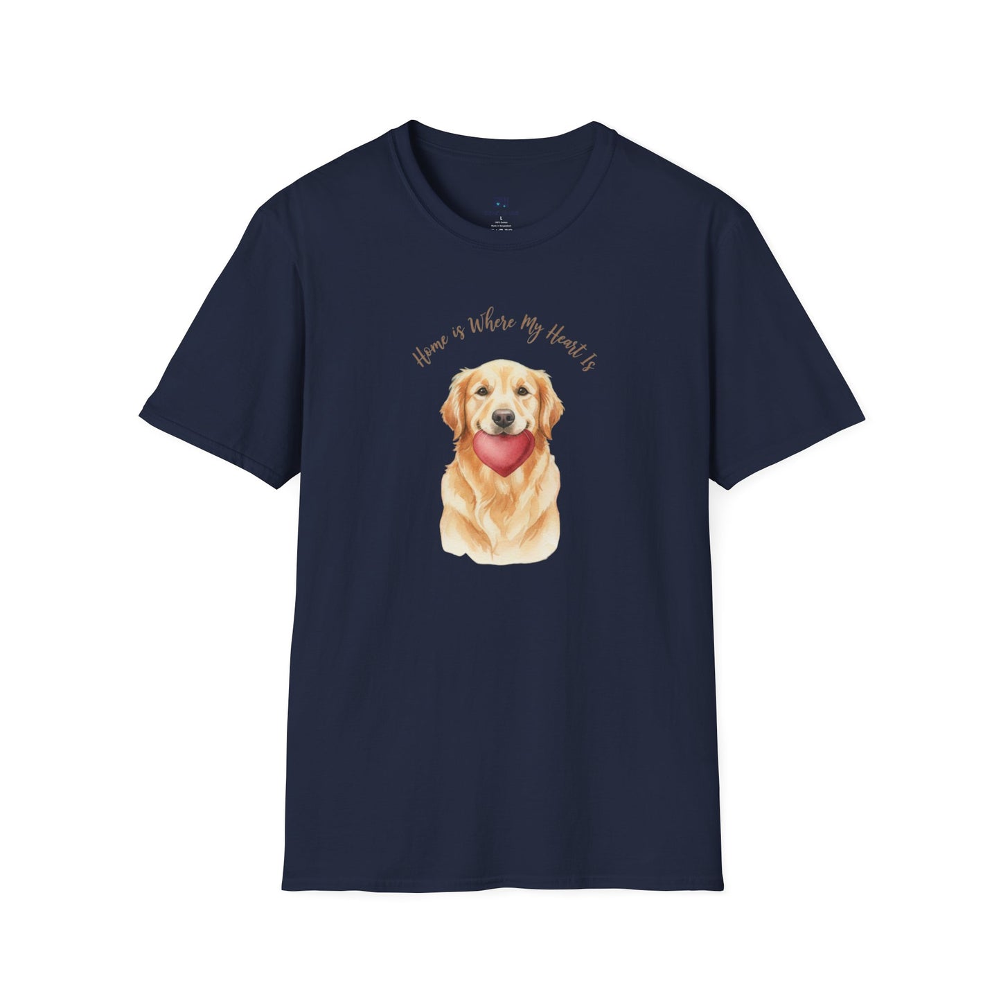 Watercolor Golden Retriever Heart Graphic Tee