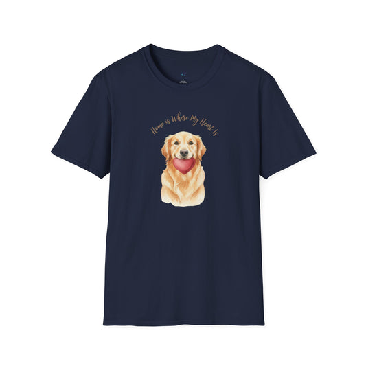 Watercolor Golden Retriever Heart Graphic Tee