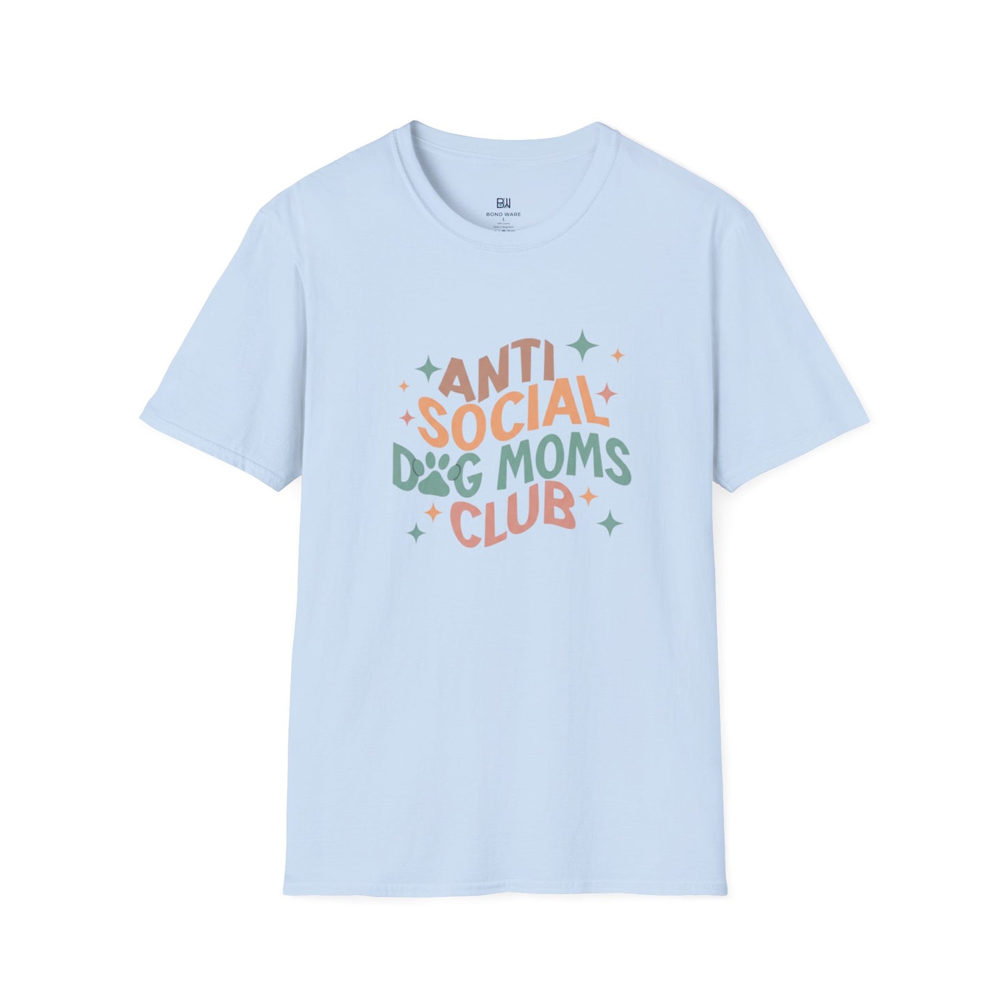 Anti Social Dog Moms Club" Retro T-Shirt