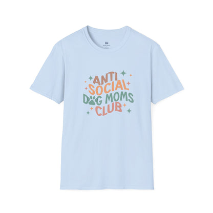 Anti Social Dog Moms Club" Retro T-Shirt