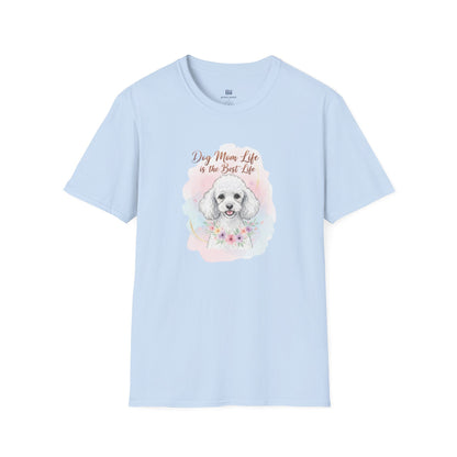 Elegant Poodle "Dog Mom Life" Watercolor T-Shirt