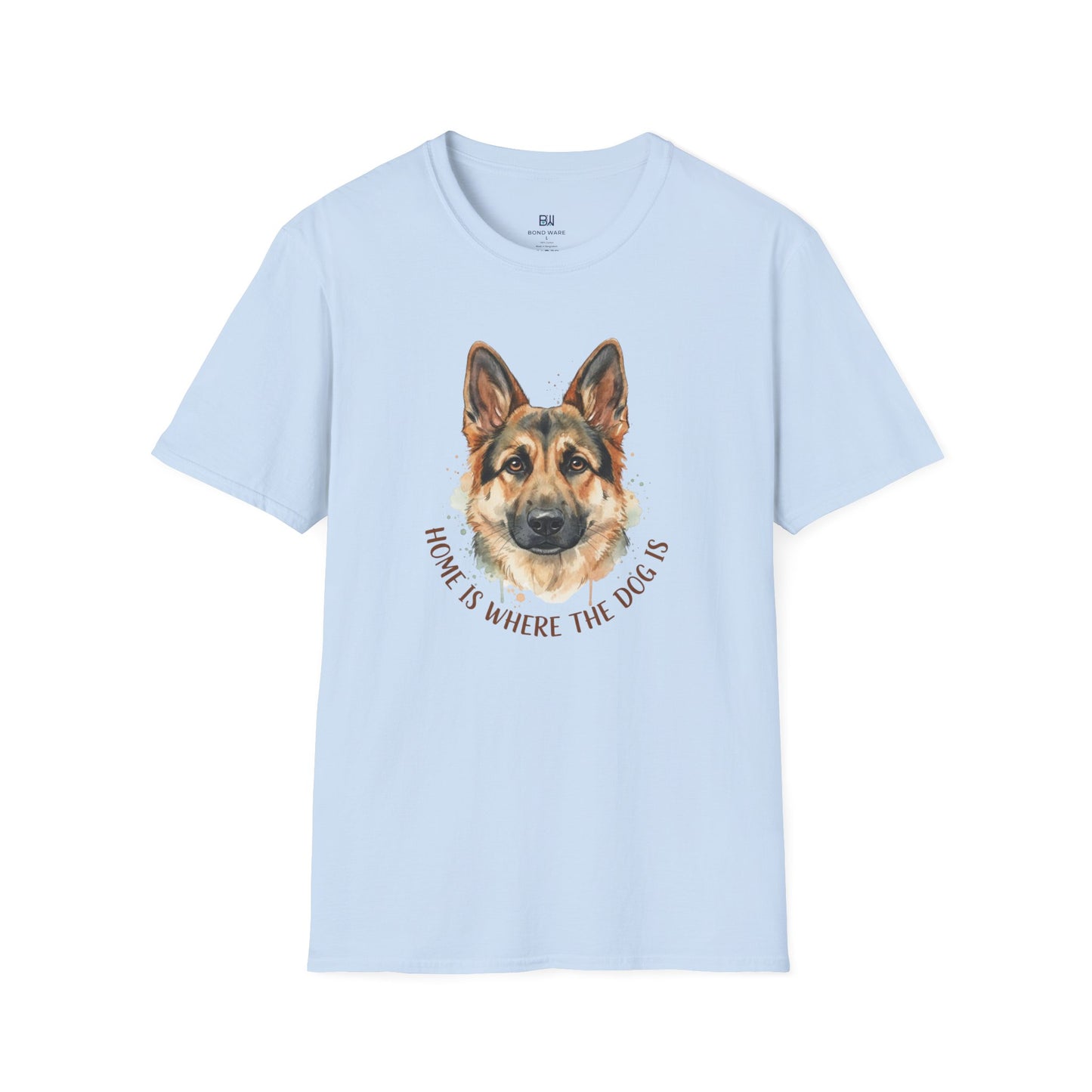 "Home is Where the Dog Is" Watercolor GSD T-Shirt
