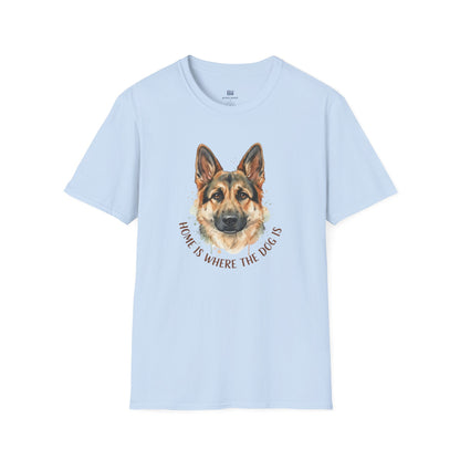 "Home is Where the Dog Is" Watercolor GSD T-Shirt