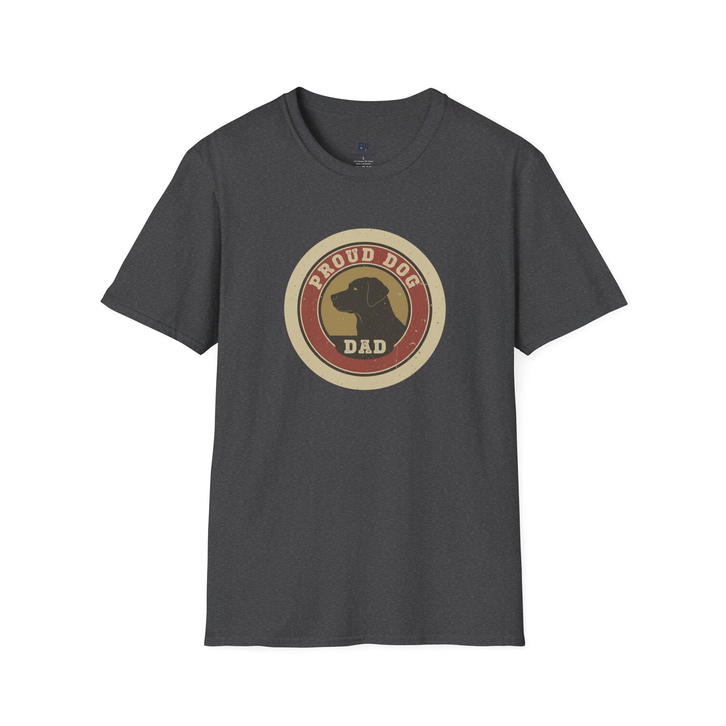 "Proud Dog Dad" Classic Badge Graphic Tee