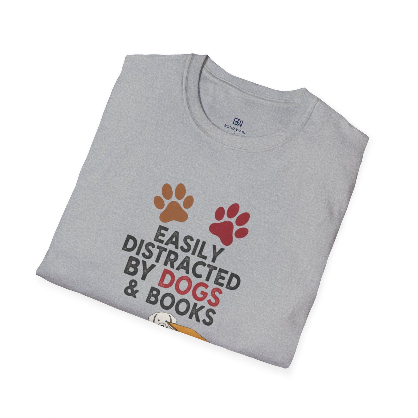 "Easily Distracted By Dogs & Books" Graphic Tee