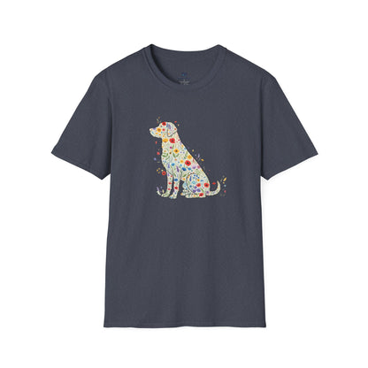 "Dog in Bloom" Floral Art T-Shirt