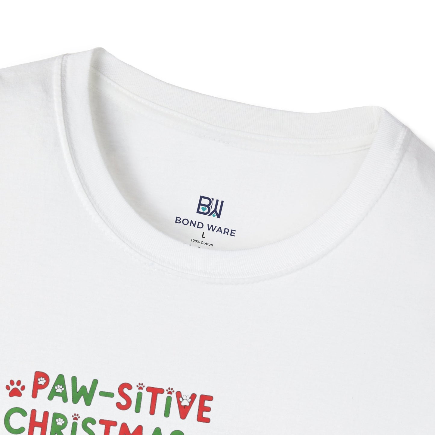 Adorable "Paw-sitive Christmas Vibes" Pup Tee