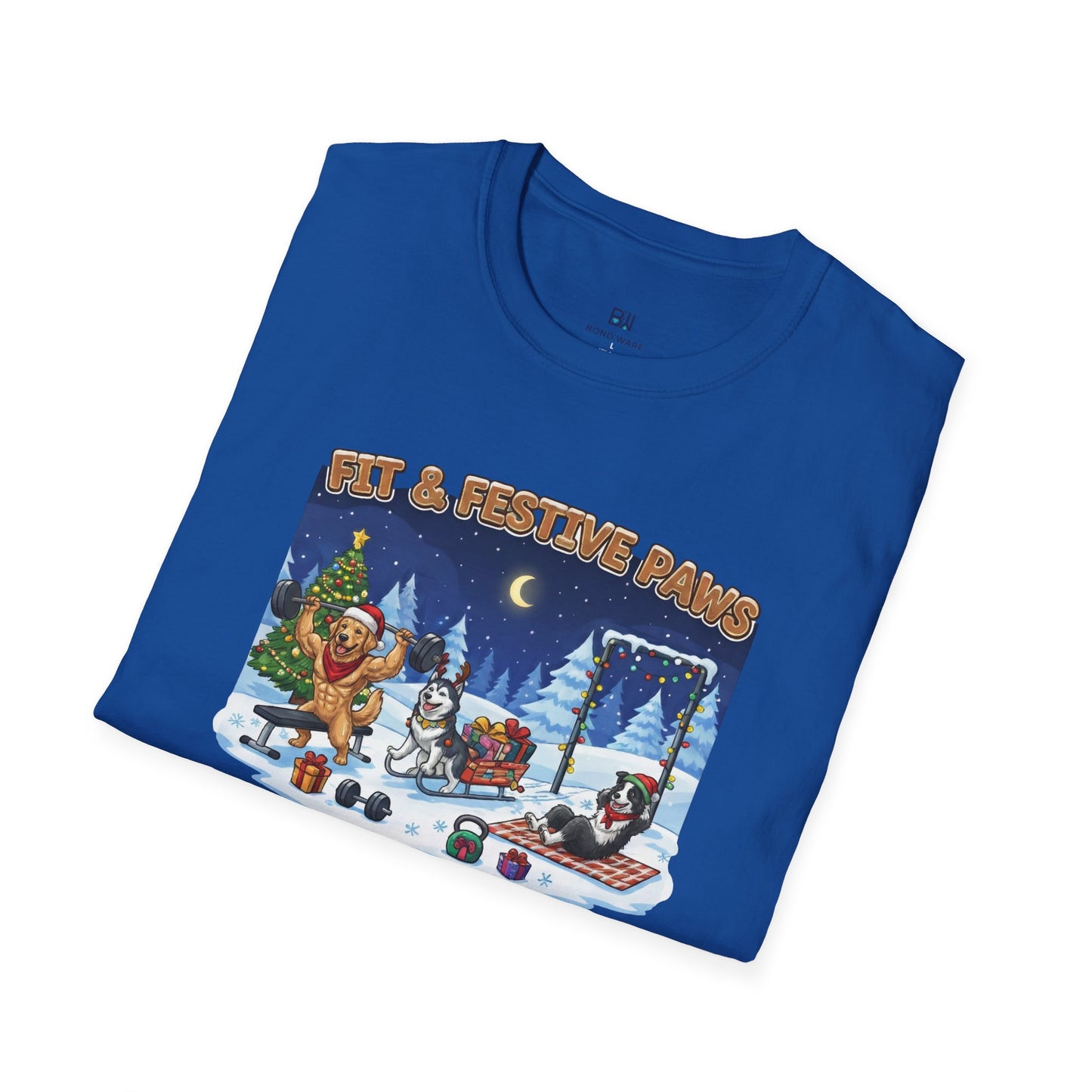 Merry Liftmas Fit & Festive Paws Dog Gym Holiday T-Shirt