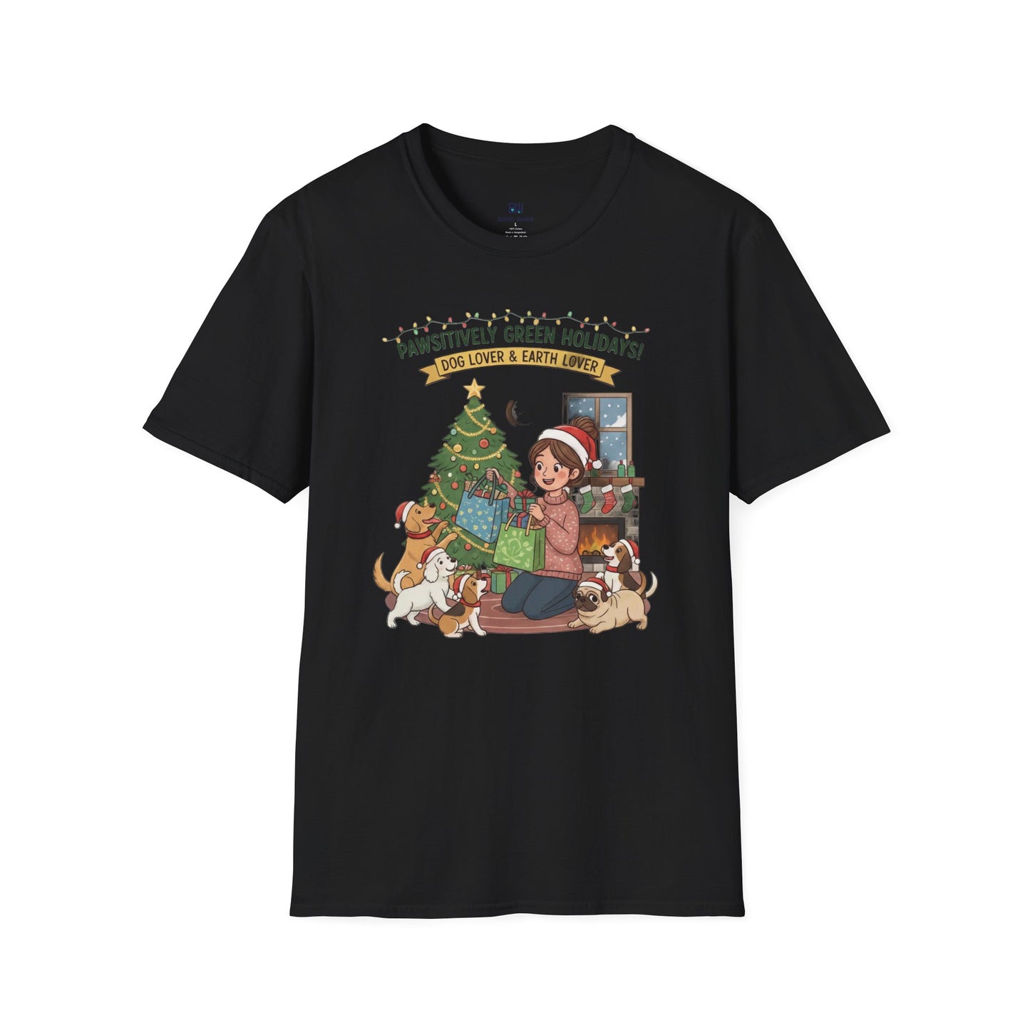 Cute Dog Lover Earth Lover Green Holidays Xmas T-Shirt