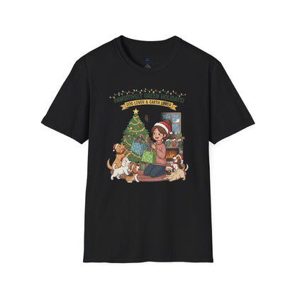 Cute Dog Lover Earth Lover Green Holidays Xmas T-Shirt
