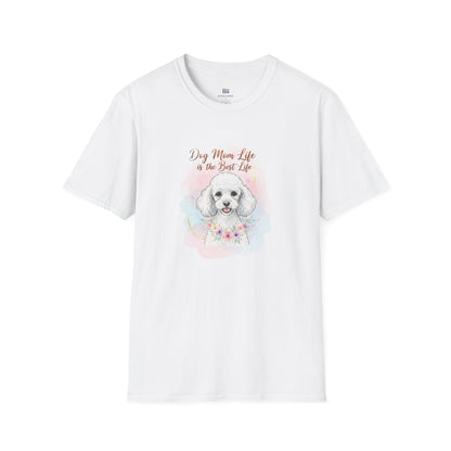 Elegant Poodle "Dog Mom Life" Watercolor T-Shirt