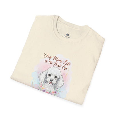 Elegant Poodle "Dog Mom Life" Watercolor T-Shirt
