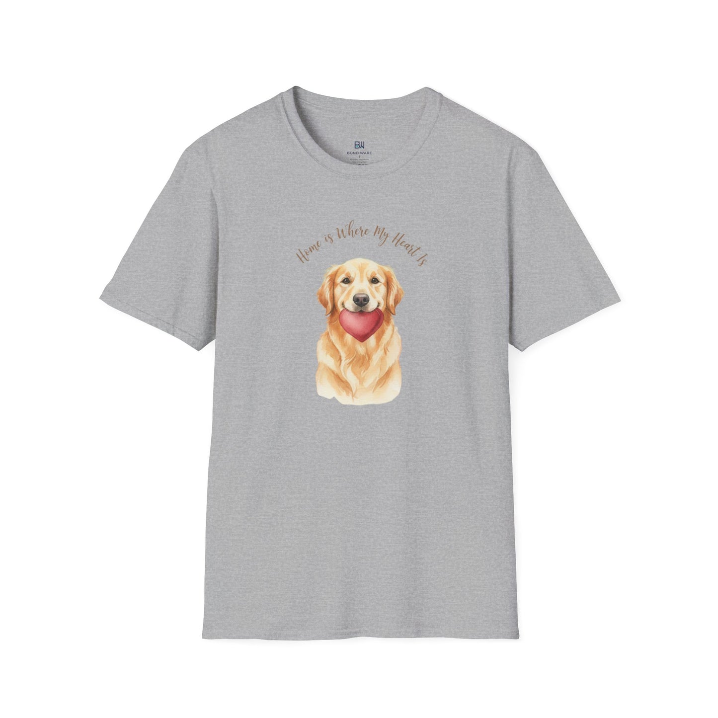 Watercolor Golden Retriever Heart Graphic Tee