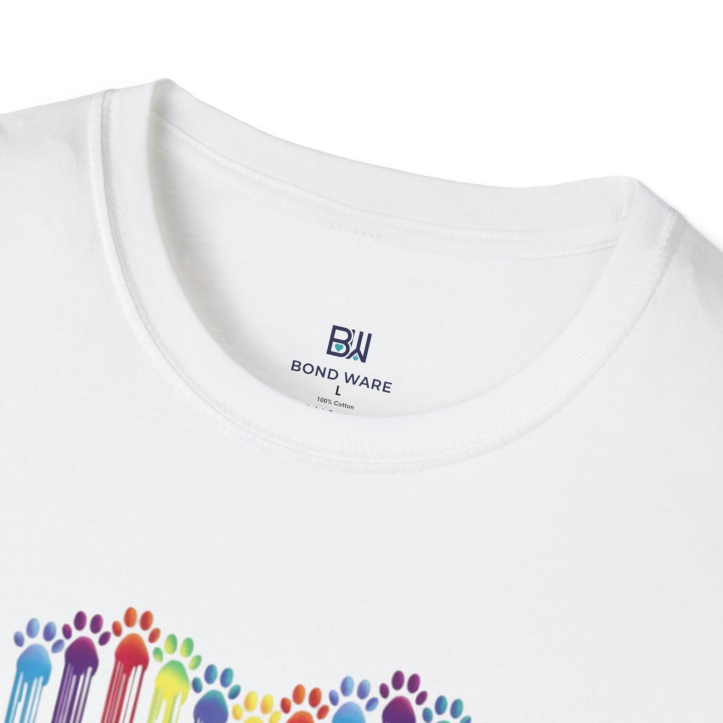 Rainbow "Paws of Love" Dripping Art Tee