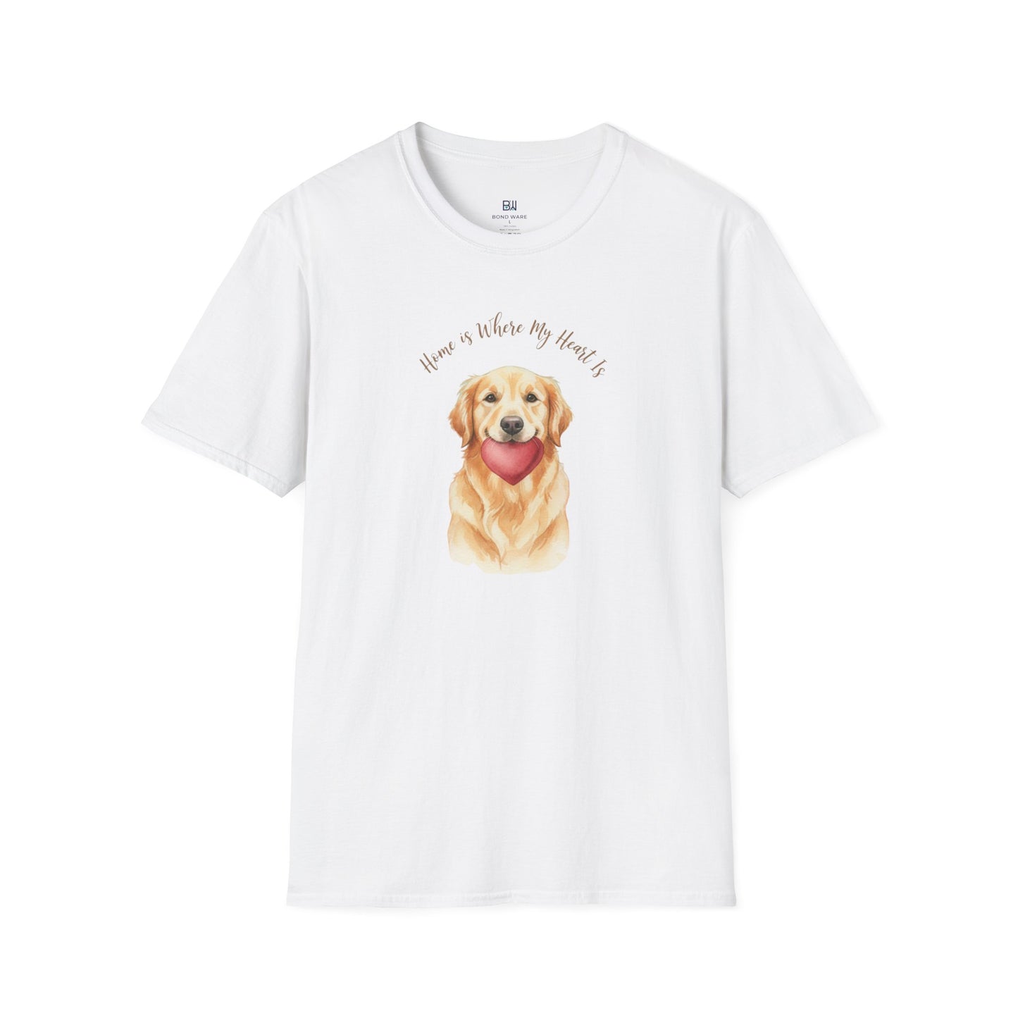 Watercolor Golden Retriever Heart Graphic Tee