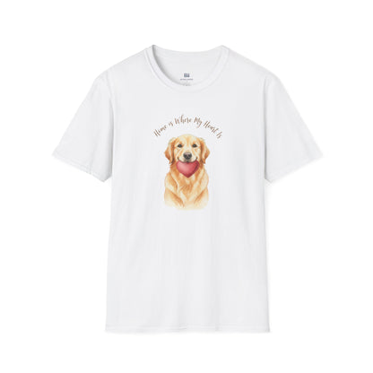 Watercolor Golden Retriever Heart Graphic Tee