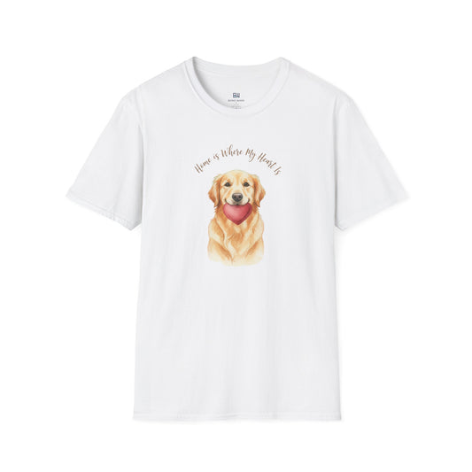 Watercolor Golden Retriever Heart Graphic Tee