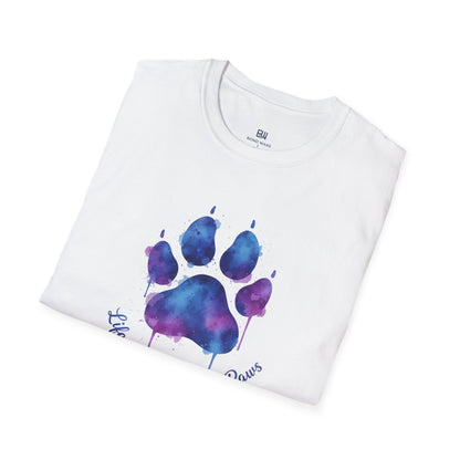 "Life is Better with Paws" Watercolor Paw Tee