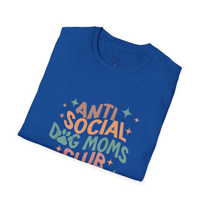 Anti Social Dog Moms Club" Retro T-Shirt