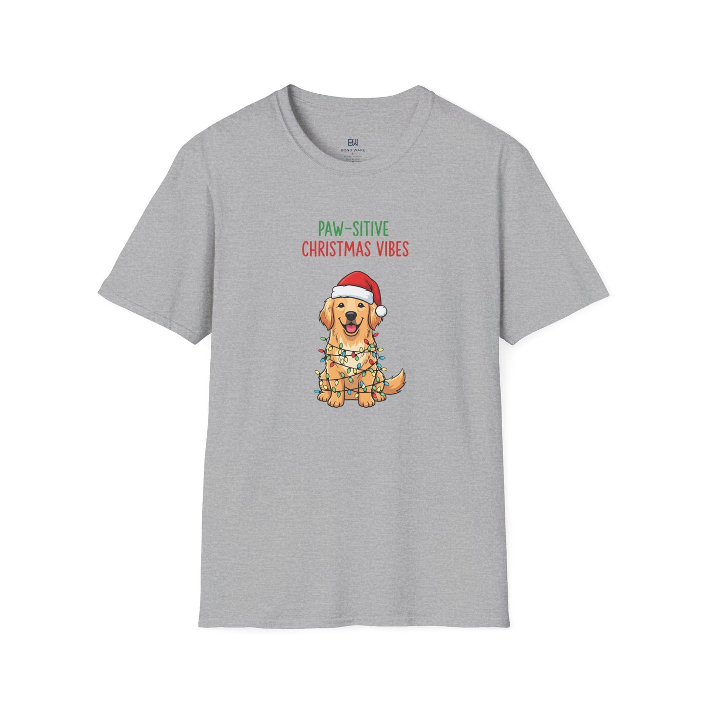 "Paw-sitive Christmas Vibes" Holiday Dog T-Shirt