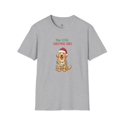 "Paw-sitive Christmas Vibes" Holiday Dog T-Shirt