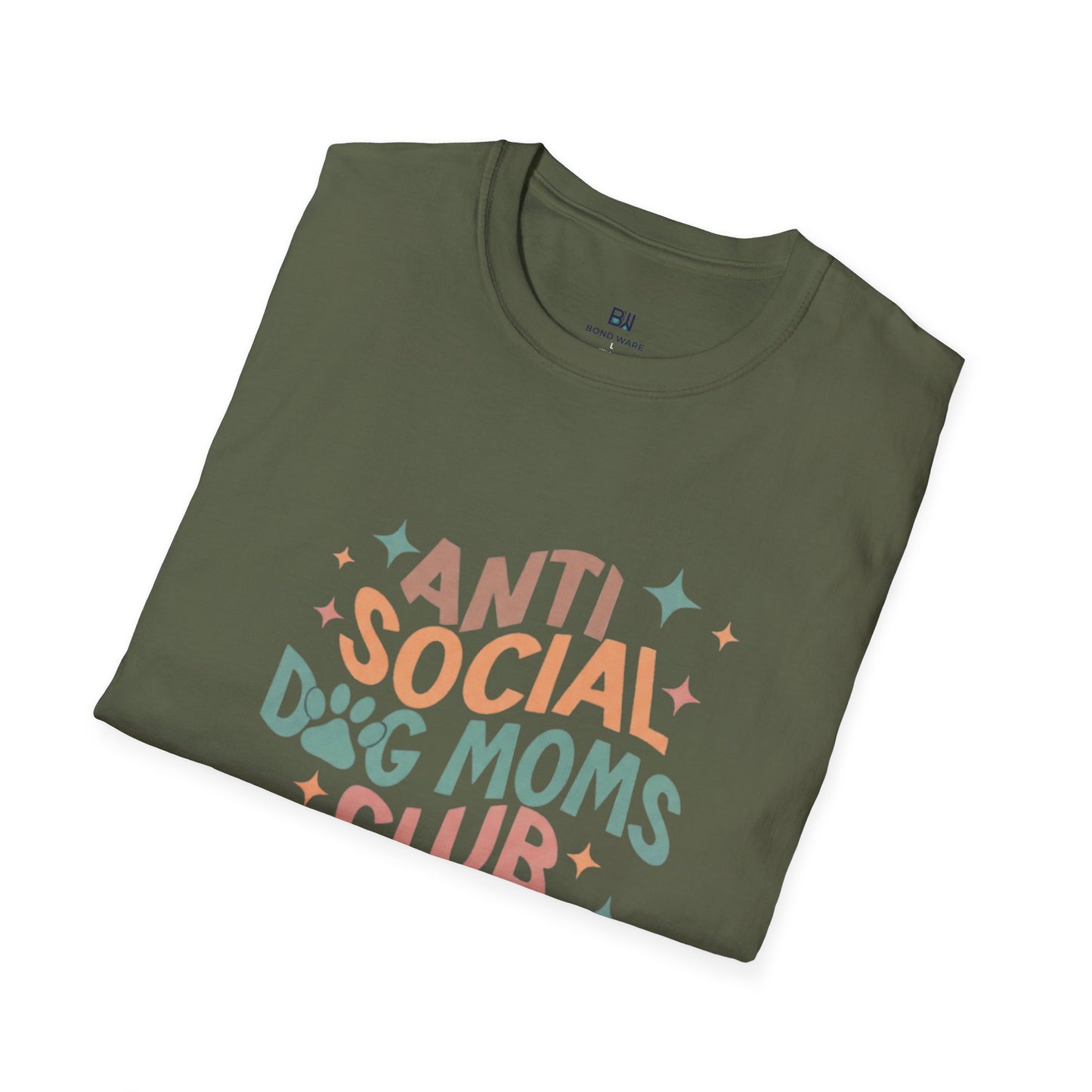 Anti Social Dog Moms Club" Retro T-Shirt