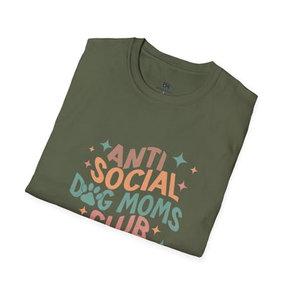 Anti Social Dog Moms Club" Retro T-Shirt