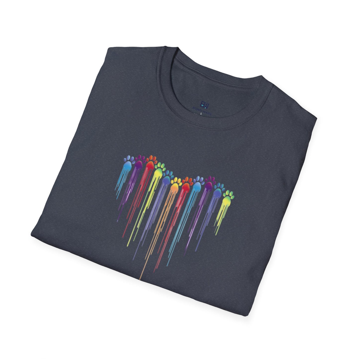Rainbow "Paws of Love" Dripping Art Tee