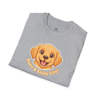 Adorable "Paws & Enjoy Life" Dog Lover Tee