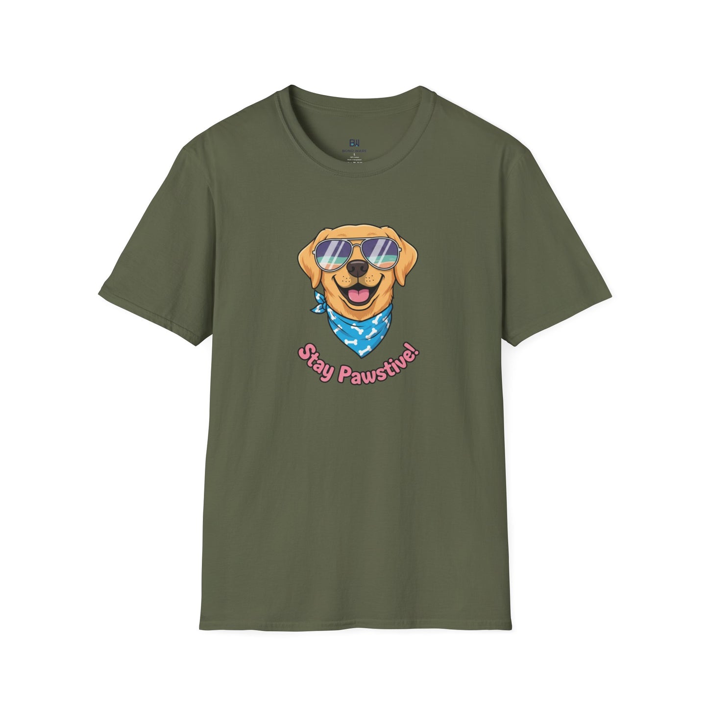 Cool Dog "Stay Pawsitive" Graphic T-Shirt