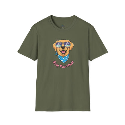 Cool Dog "Stay Pawsitive" Graphic T-Shirt