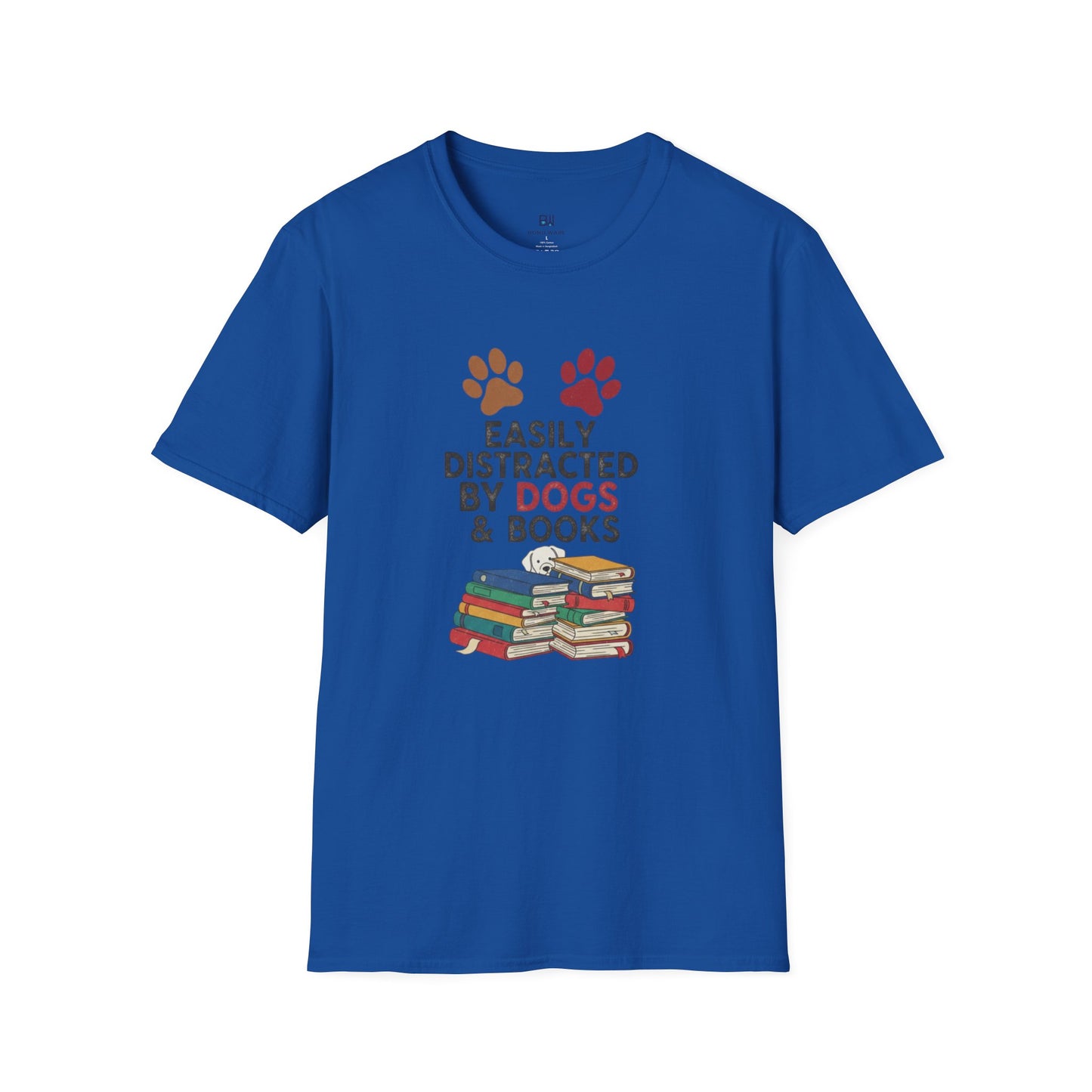 "Easily Distracted By Dogs & Books" Graphic Tee