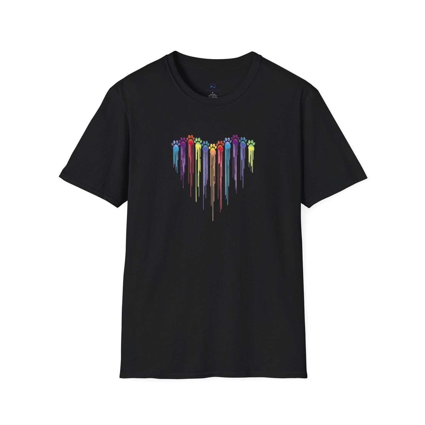 Rainbow "Paws of Love" Dripping Art Tee