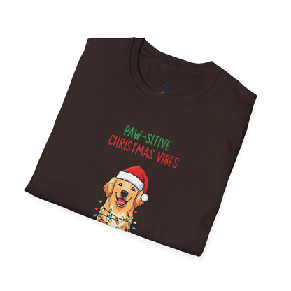 "Paw-sitive Christmas Vibes" Holiday Dog T-Shirt
