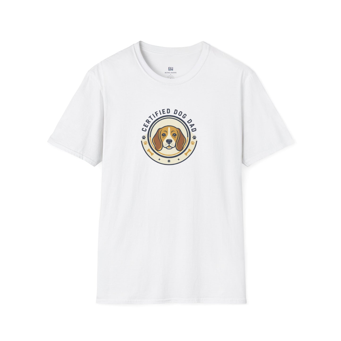 "Certified Dog Dad" Retro-Style Badge T-Shirt