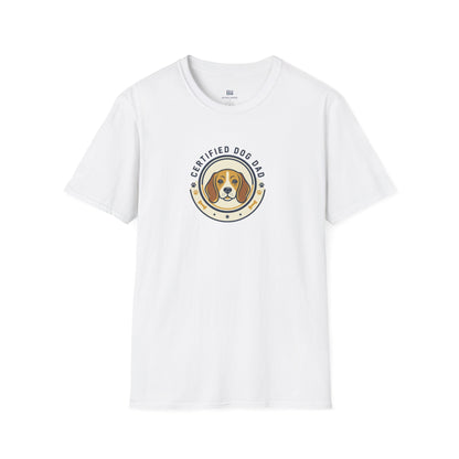 "Certified Dog Dad" Retro-Style Badge T-Shirt