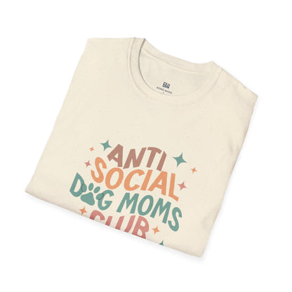 Anti Social Dog Moms Club" Retro T-Shirt
