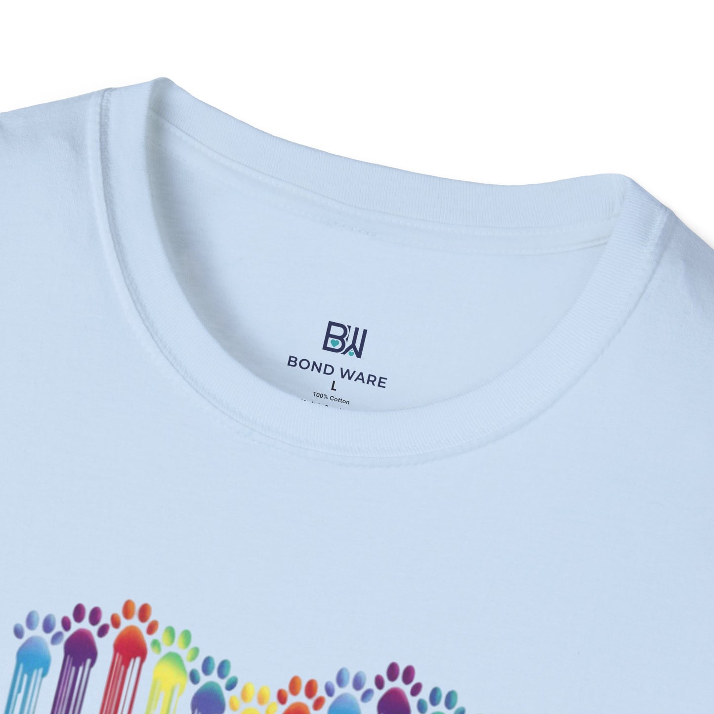 Rainbow "Paws of Love" Dripping Art Tee