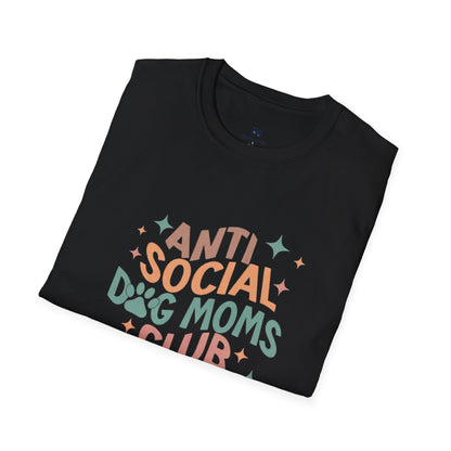Anti Social Dog Moms Club" Retro T-Shirt
