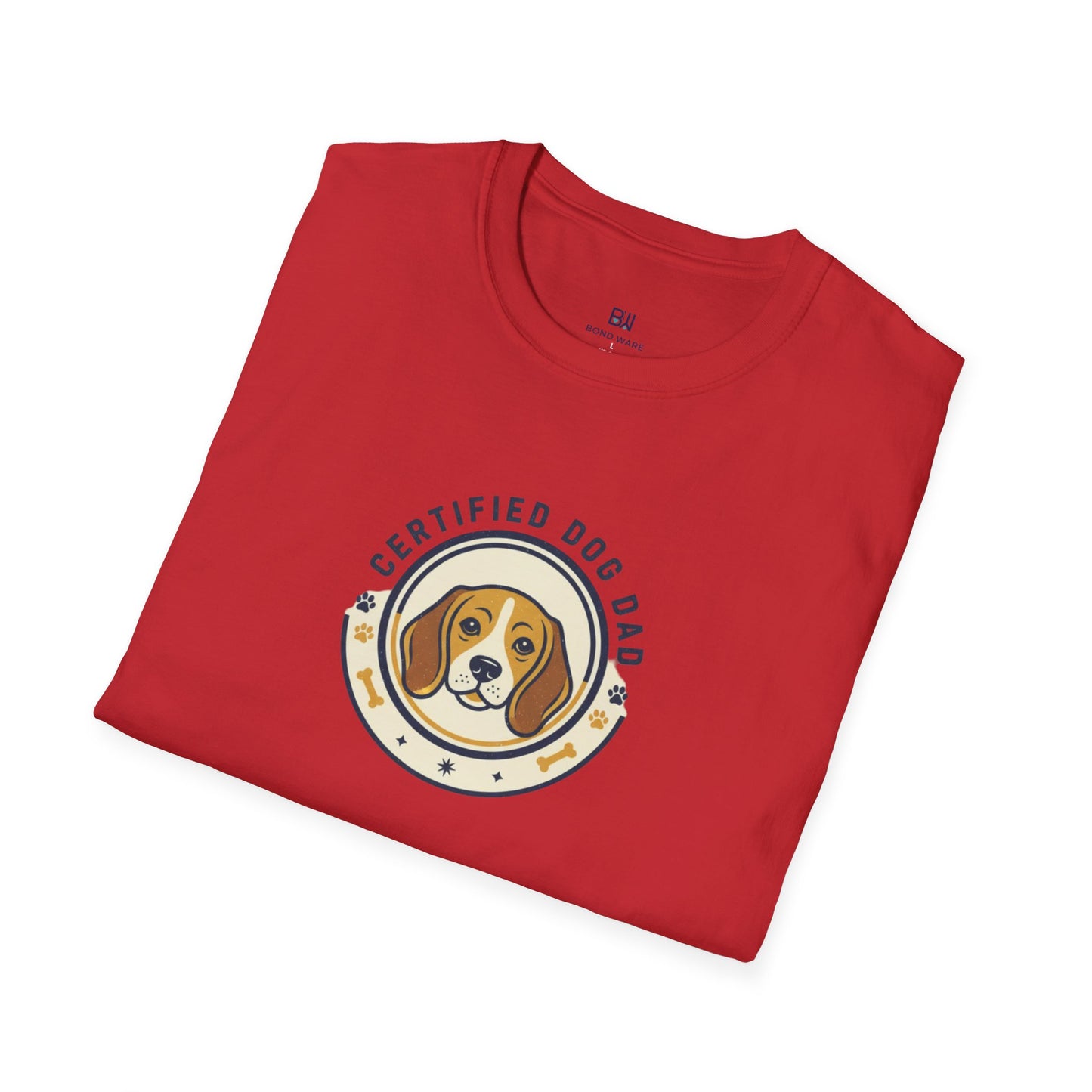 "Certified Dog Dad" Retro-Style Badge T-Shirt