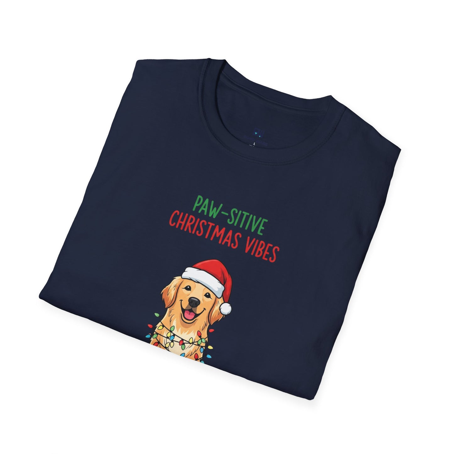 "Paw-sitive Christmas Vibes" Holiday Dog T-Shirt