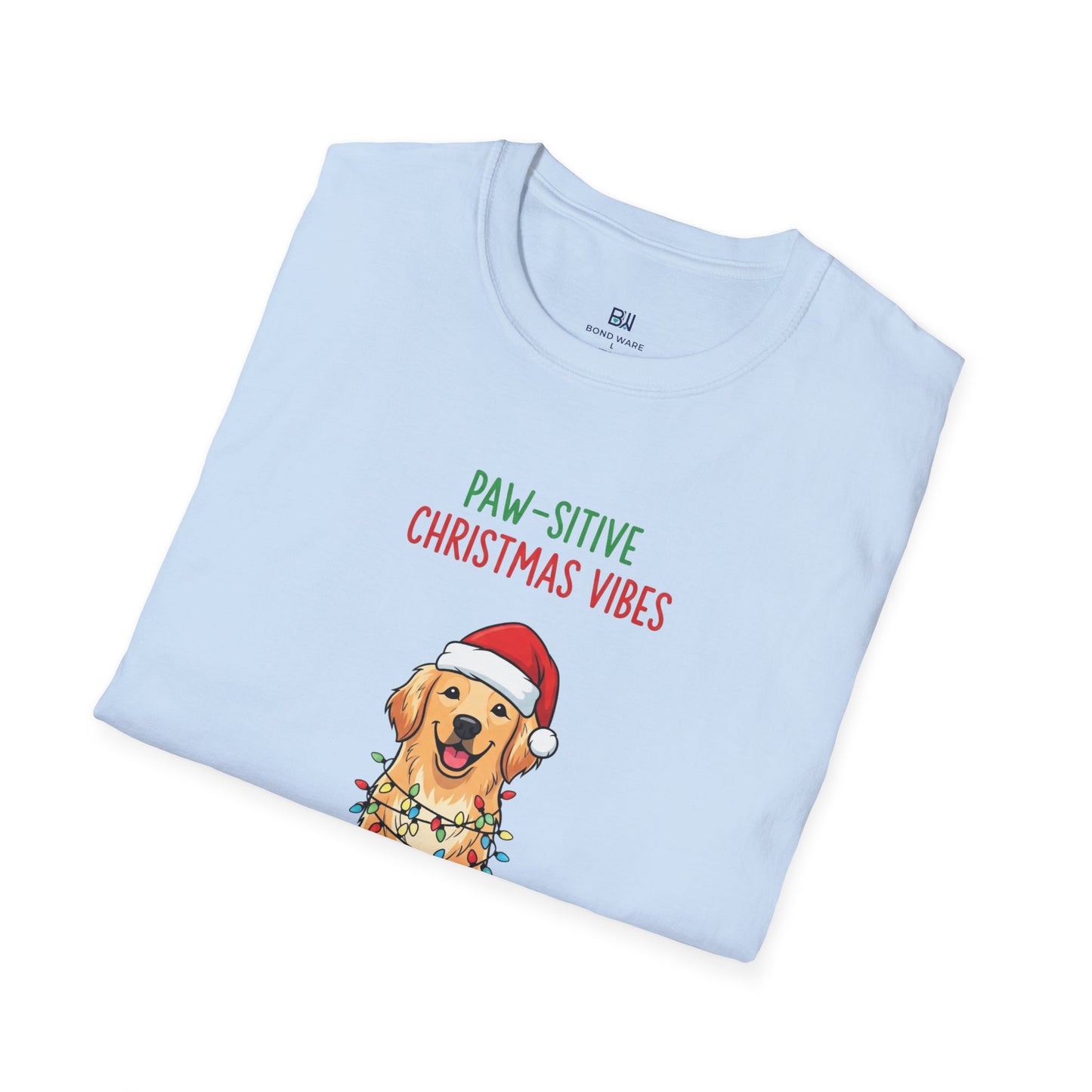 "Paw-sitive Christmas Vibes" Holiday Dog T-Shirt