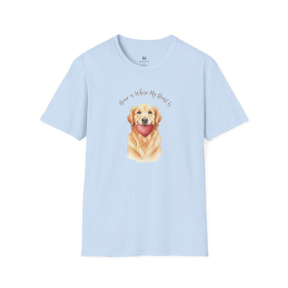 Watercolor Golden Retriever Heart Graphic Tee