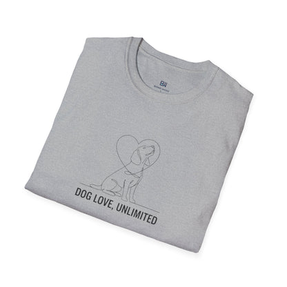 "Dog Love, Unlimited" Minimalist Line Art Tee